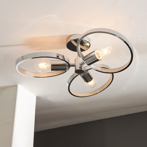 Merola 3lt Semi Flush Bathroom Ceiling Light