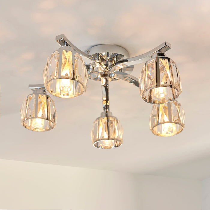 Ria 5lt Semi Flush Bathroom Ceiling Light