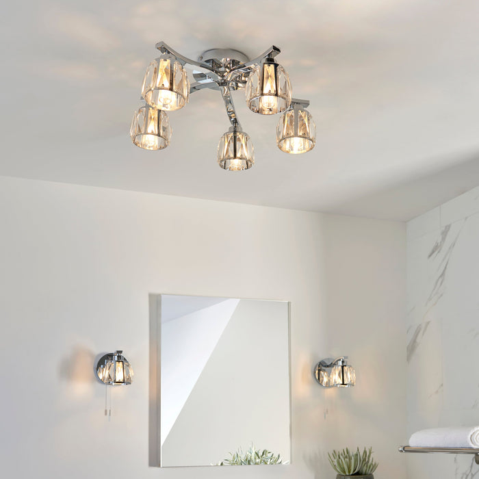 Ria 5lt Semi Flush Bathroom Ceiling Light