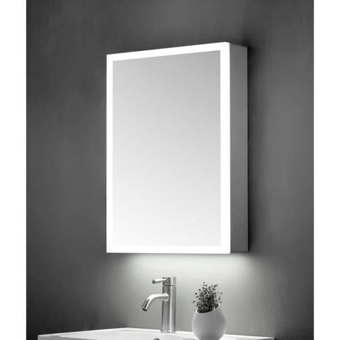 Ella Single Door Mirror Cabinet LED Surround c/w Sensor Switch & Shaver Socket - 500x700mm - TIS3103