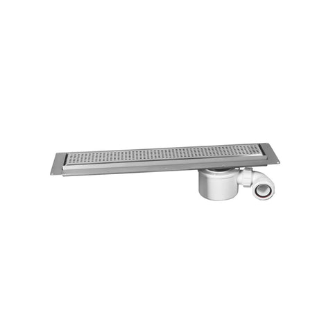 McAlpine 1000mm Brushed Steel Grid Standard Channel Drain - CD1000-SQ