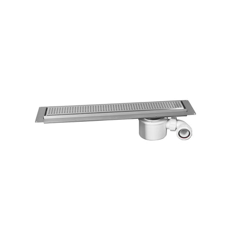 McAlpine 600mm Brushed Steel Grid Standard Channel Drain - CD600-SQ