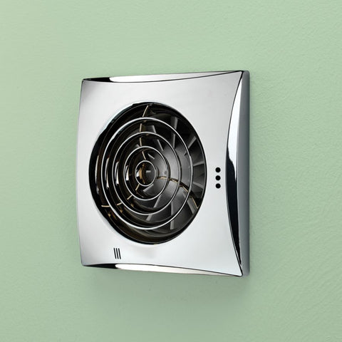 HiB Hush Discreet Bathroom Extractor Fan - Chrome - 33100