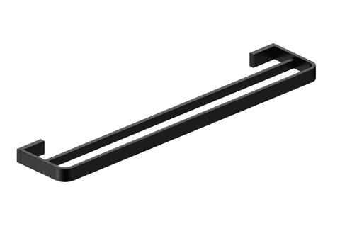 Scudo Mono Double Towel Rail Black - MONOACC-010