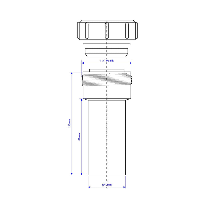 McAlpine 1.5" Straight Connector Multifit x Plain End - MT18L