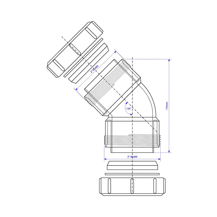 McAlpine 2" 135 Deg Multifit Bend - MZ20