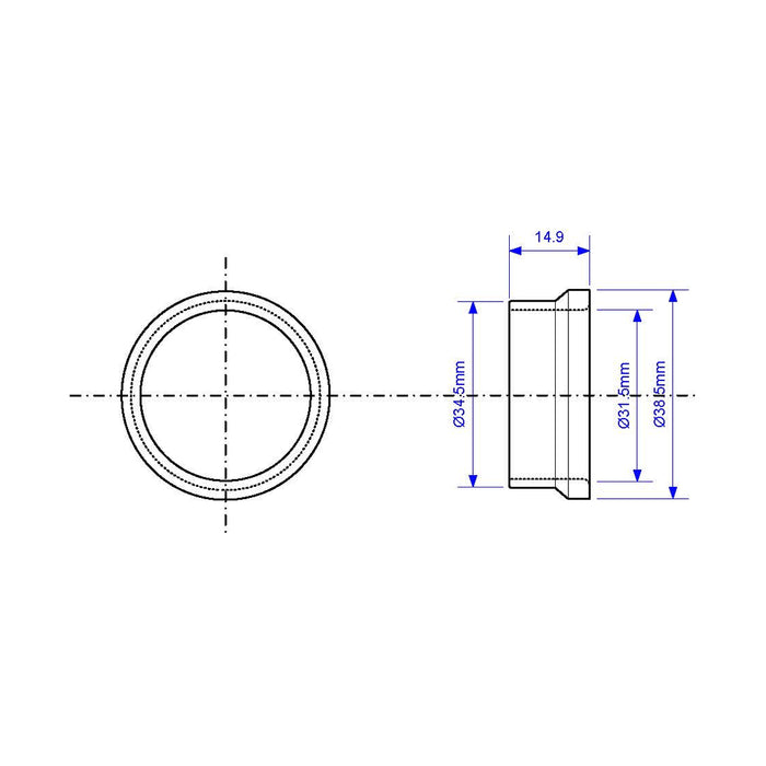 McAlpine 1.25" x 32mm Synthetic Rubber Seal Reducer - R/SEAL-35x32