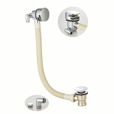 Round Bath Filler with Sprung Waste and Overflow - WASTE89P