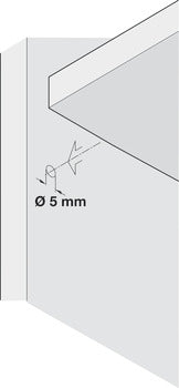 Shelf support, plug in for 5 mm hole, 60 kg load carrying capacity - per 100 - 282.27.401