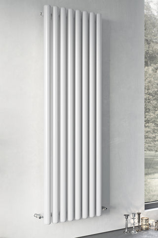 Eucotherm Vulkan Round Tube Single Vertical 1800 H X 435 W In White