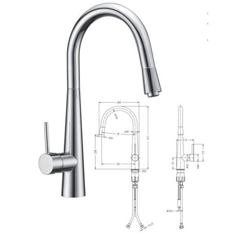 Pull-out Kitchen Sink Mixer - 029.100.009