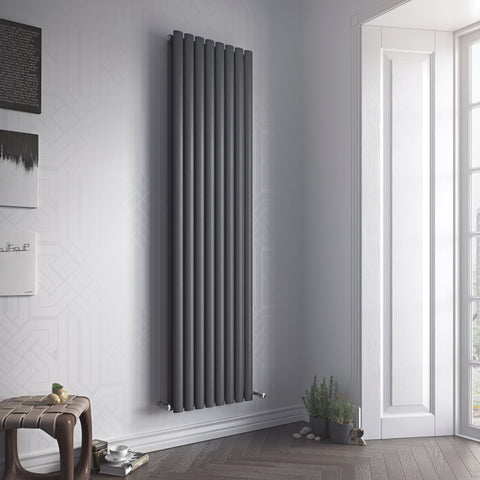 Eucotherm Nova Duo Tube Vertical 1800 H X 236 W In Textured Matt Anthracite