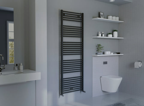 Eucotherm Primo Towel Radiator Vertical 1140 H X 600 W In Textured Anthracite