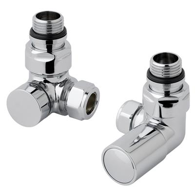 Eastbrook Corner Radiator Valves (pair) Chrome - 41.3006