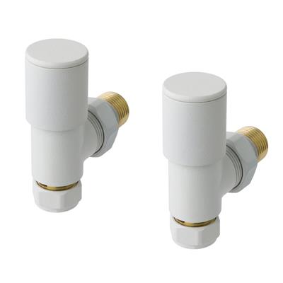 Eastbrook Angled Radiator Valve (pair) Matt White - 41.3011