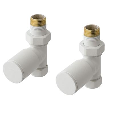 Eastbrook Straight Radiator Valve (pair) Matt White - 41.3013