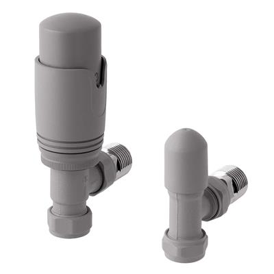 Eastbrook 15mm Angled TRV and Lockshield Valve Matt Grey - 41.3027