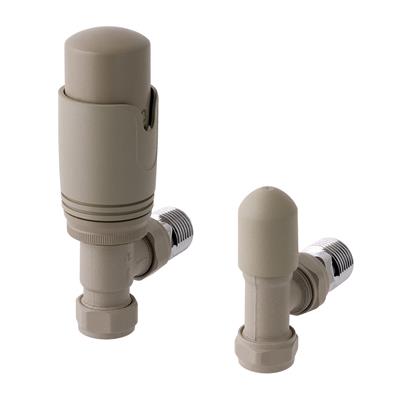 Eastbrook 15mm Angled TRV and Lockshield Valve Matt Cappuccino - 41.3029