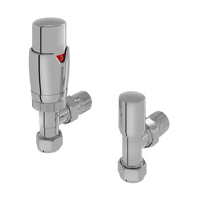 Eastbrook Angle Designer TRV with Lockshield 15mm Chrome - 54.0002