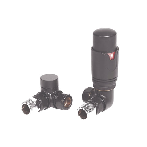 Corner Thermostatic Radiator Valve Pack (Pairs) Anthracite - 69005