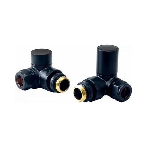 Corner Radiator Valve Pack (Pairs) Black - 69040