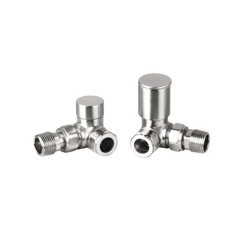 Corner Radiator Valve Pack (Pairs) Brushed Nickel - 69090