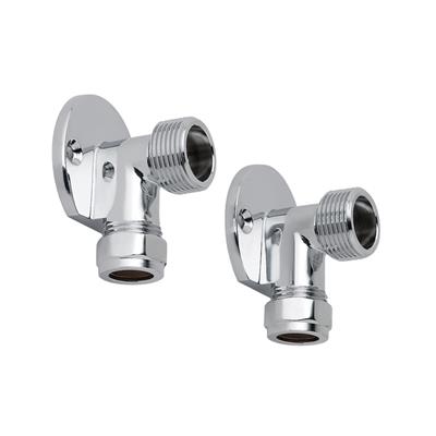 Eastbrook Backplate Elbow Unions (Pair) Chrome - 93.0060