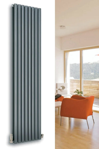 Eucotherm Nova Single Tube Vertical 1800 H X 294 W In Textured Matt Anthracite