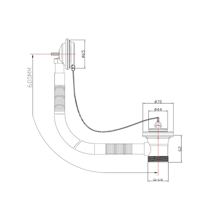 Cassellie Bath Waste with Plug and Chain & Parking Cassellie