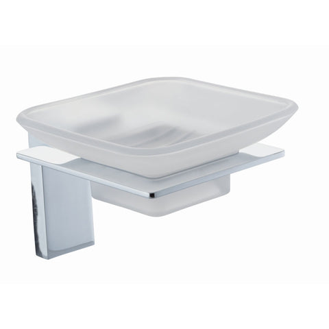 Holly Frosted Glass Soap Dish & Holder - HLY002