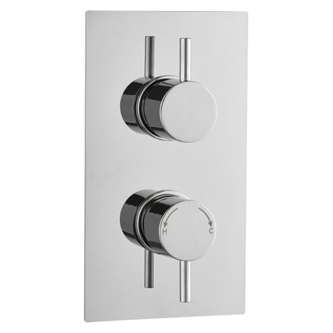 Round Concealed Thermostatic 2 Handle 1 Way Shower Valve - TIS0022