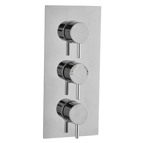 Round Concealed Thermostatic 3 Handle 2 Way Shower Valve - TIS0028