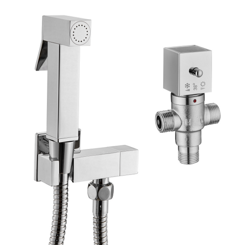 Square Douche Kit with Thermostatic Mixer Valve - TIS0042