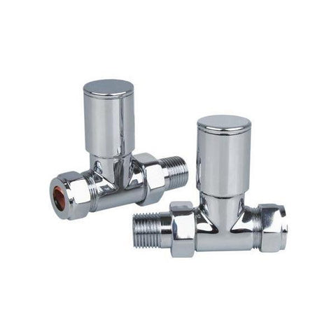 Portland Straight Radiator Valves Chrome - PORTLAND/REI