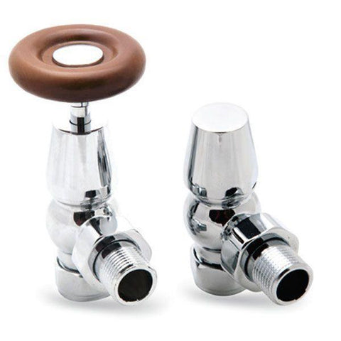 Reina Surrey Chrome Angled Radiator Valves - SURREY/REI